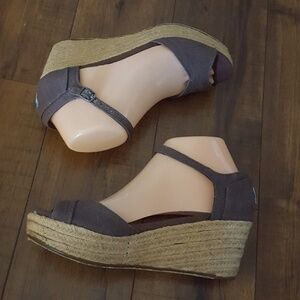 TOMS - Chocolate Brown Platform Espadrilles‎